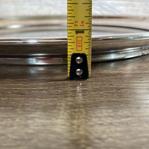 Vintage Formica Serving Platter Crescent Silver Rim Black Center 12” - Picture 7 of 8